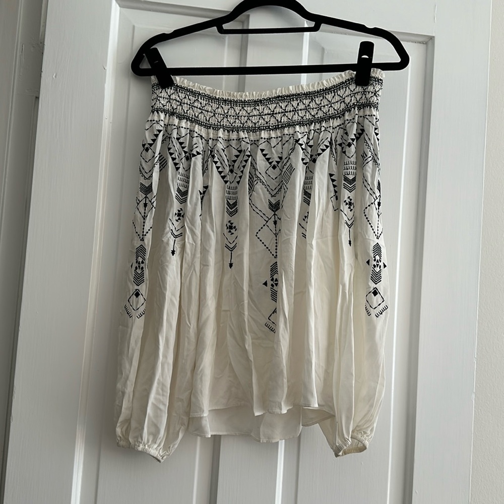 Parker off the shoulder embroidered long sleeve